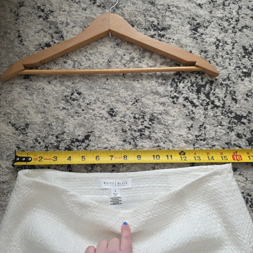 Tweed Pencil Skirt Womens 6 White Preppy City Chic White House Blaack Market